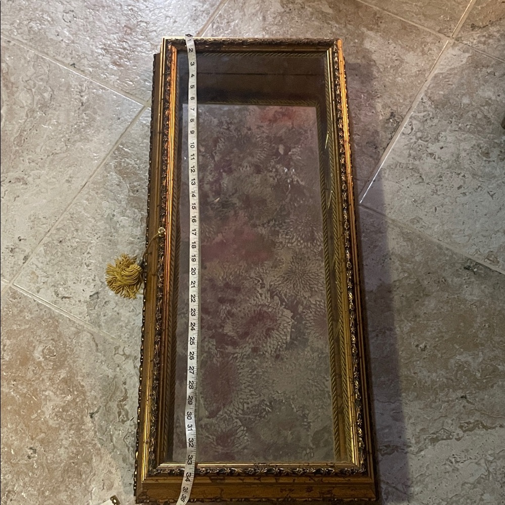 Vintage Gold Shadow Mirror Interior Box with Tassel